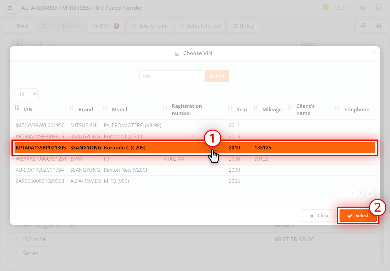 Adding a new VIN to QClients if the VIN has not been subtracted from the ECU